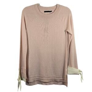 M Raffi Pink Cashmere Silk Sweater Size S Layered Look Feminine Coquette Preppy